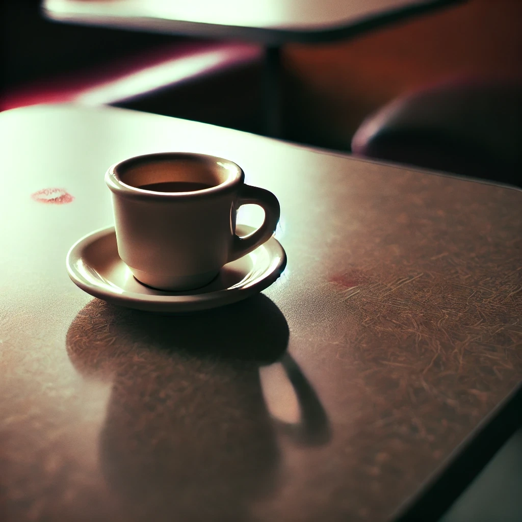 Café frío sobre la mesa