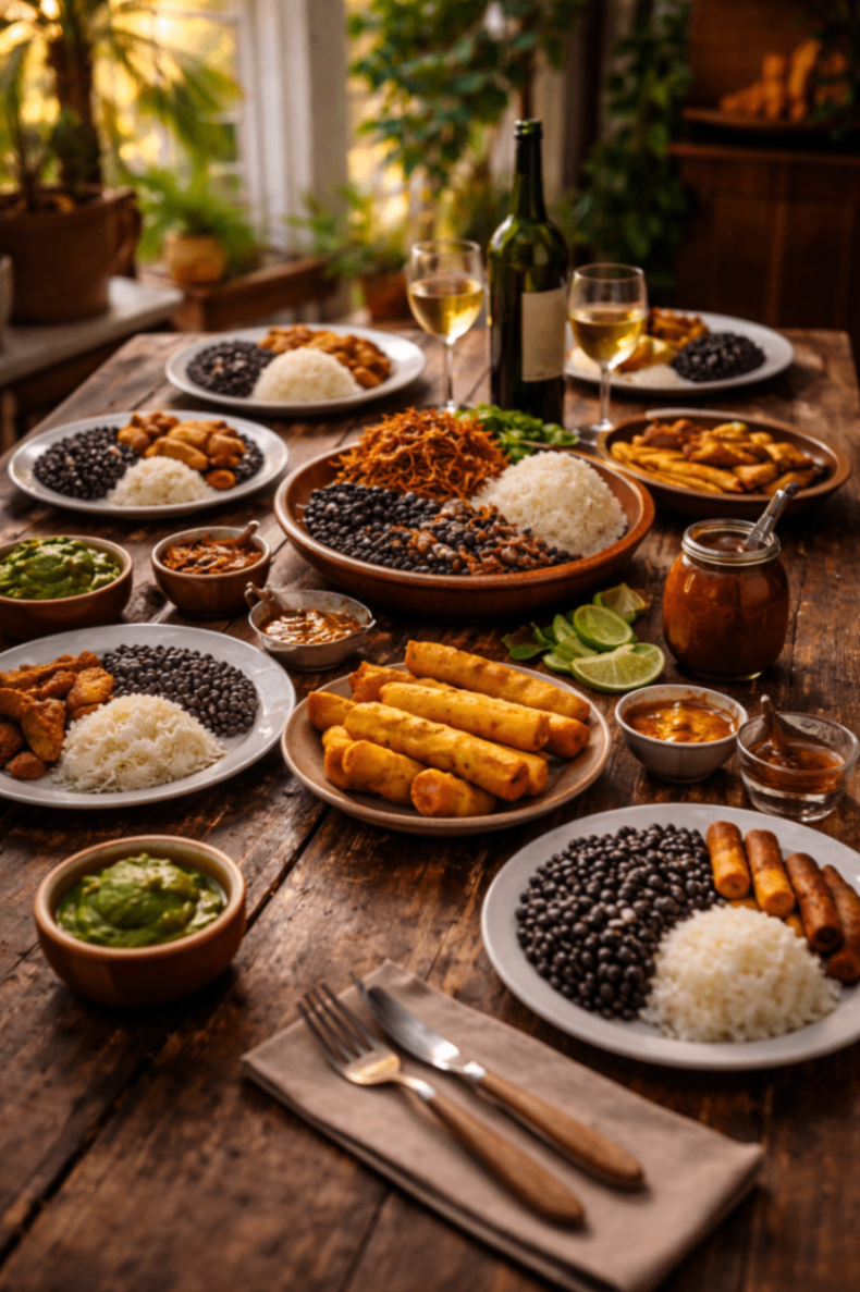 Una mesa, tres países