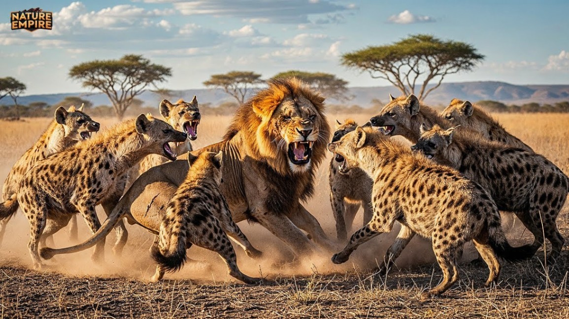 LEONES VS HIENAS | Cacerías Implacables por el Dominio de la Sabana
