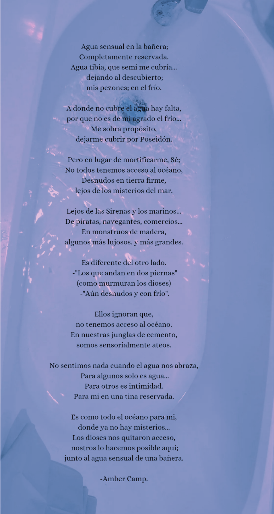 El agua sensual en la bañera