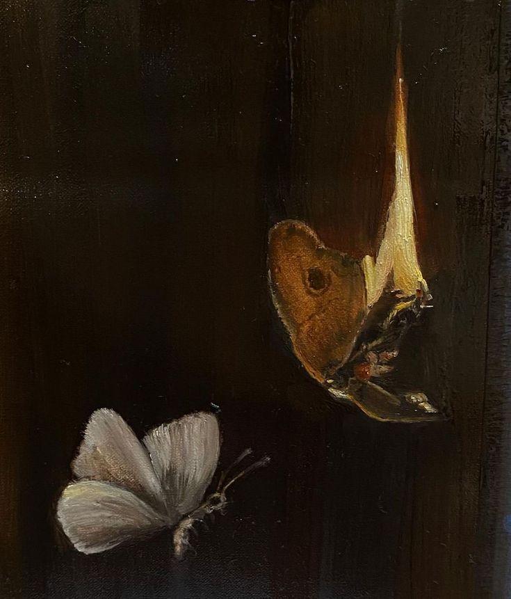 Moths around a flame