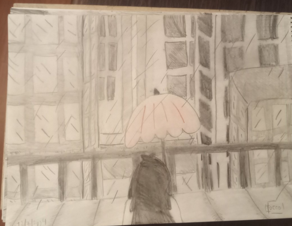 La Chica Del Paraguas Rojo.