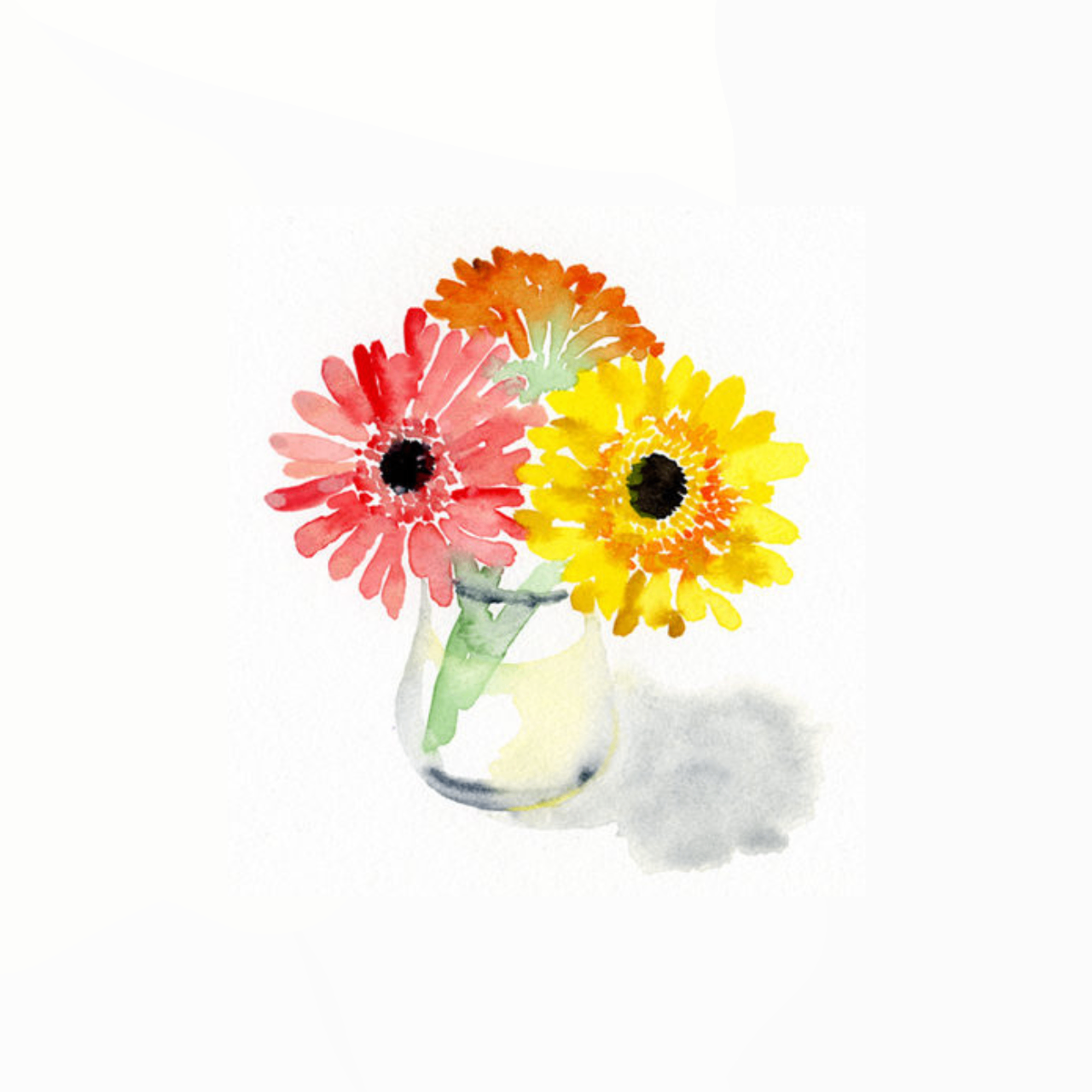 three gerberas