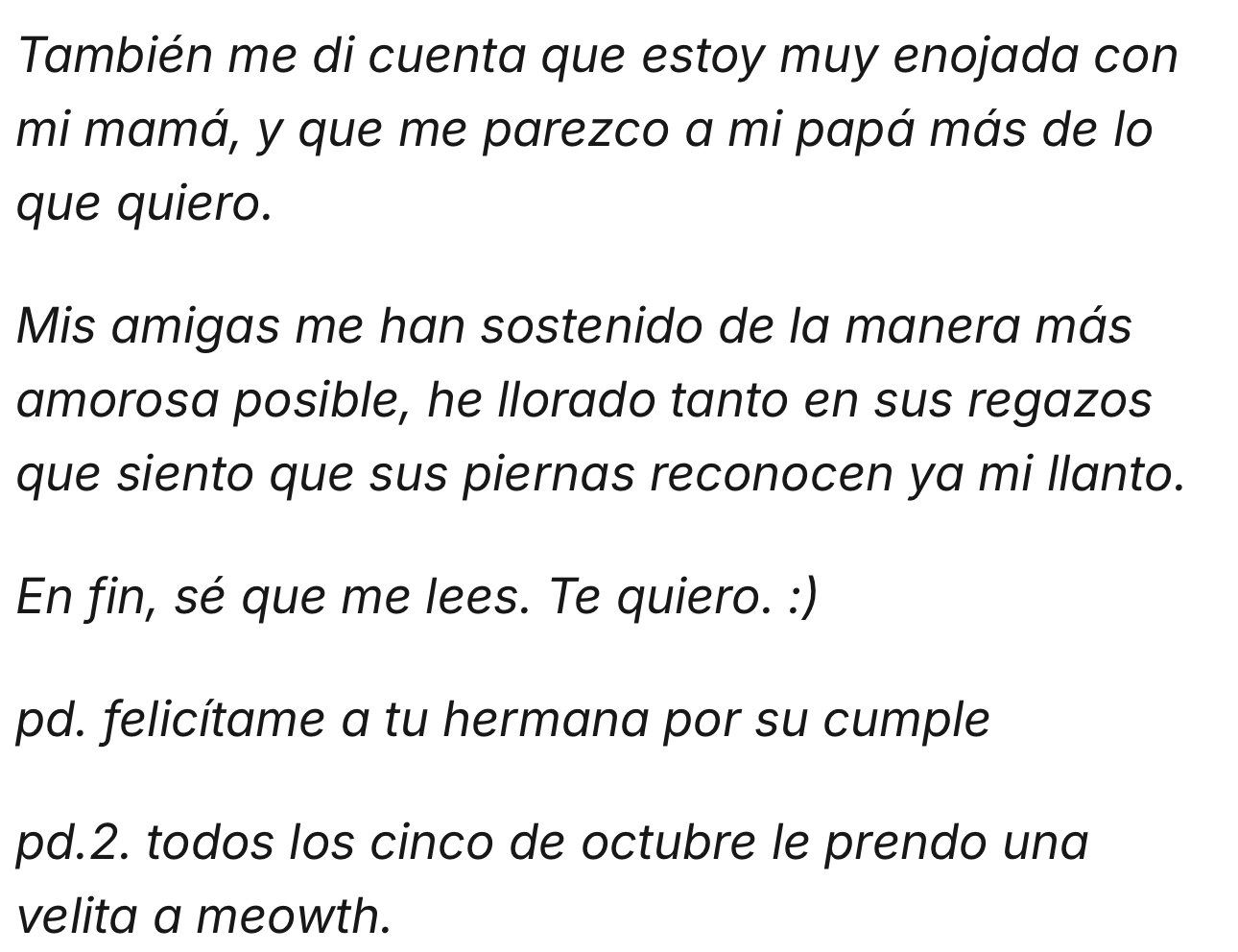hoy cumplo un año en terapia