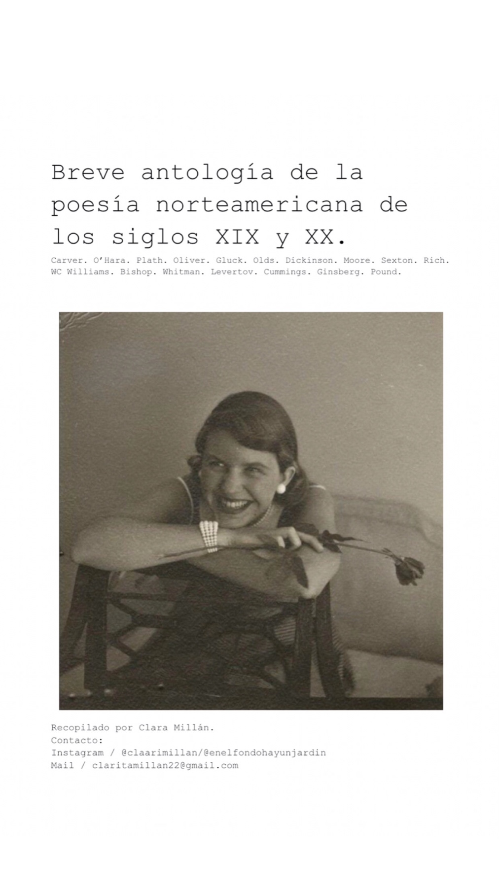 Breve antología de la poesía norteamericana de los siglos XIX y XX.