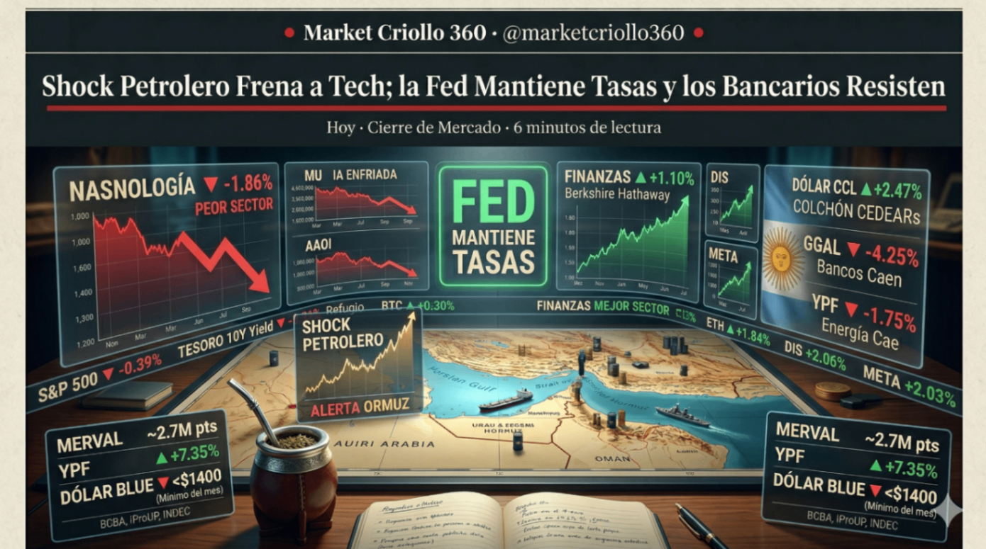 Powell puso el freno, el petróleo se picó y el Merval terminó pidiendo la hora.