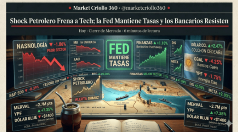 Powell puso el freno, el petróleo se picó y el Merval terminó pidiendo la hora.